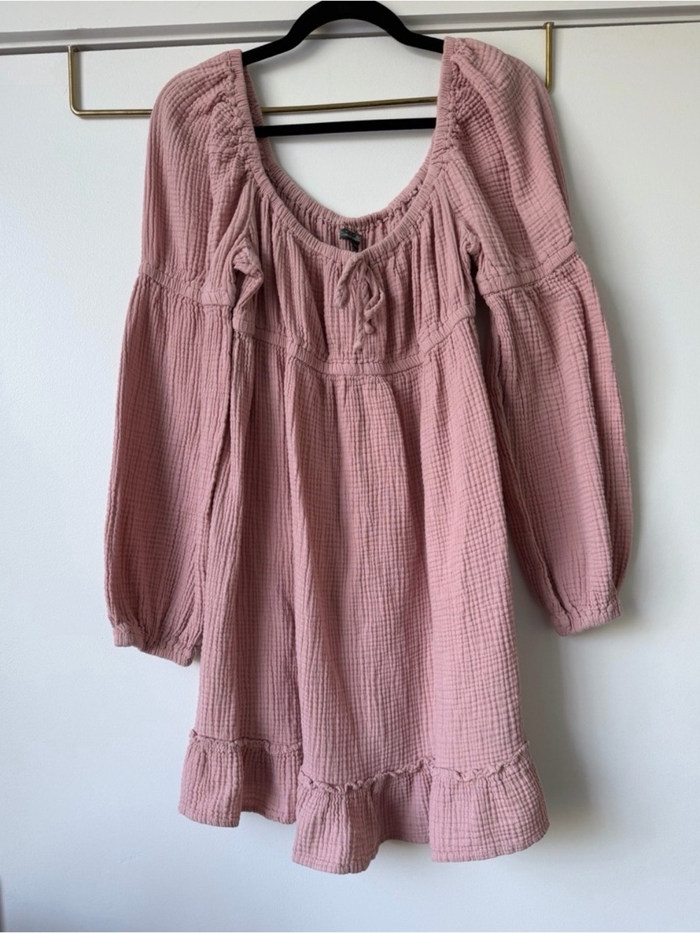 wild fable Dusty Rose Gauze Peasant Dress